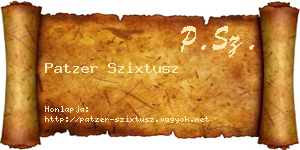 Patzer Szixtusz névjegykártya